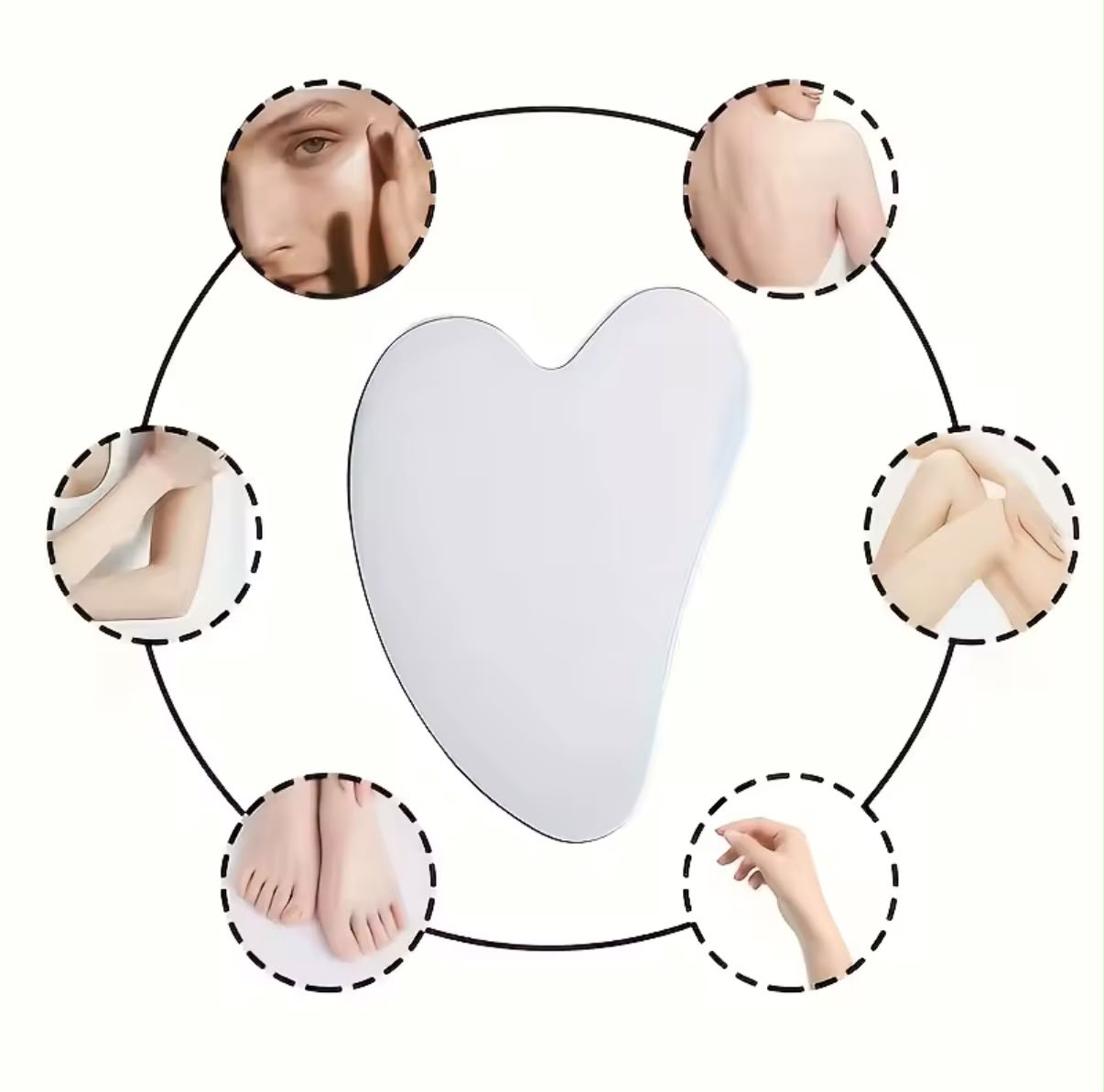 Set de Jade Roller + Gua Sha 4 Piezas – Masajeador Facial Antiarrugas